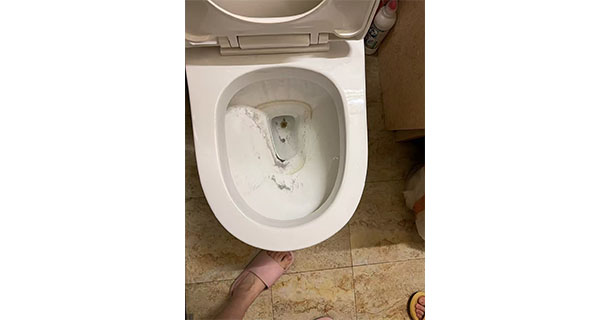 Toilet cleaning result